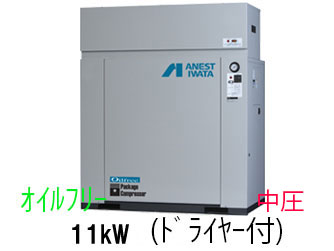 □CFP110CF-14DM5/M6|アネスト岩田|無給油式|レシプロ|11kw|三相200Ｖ|【送料無料】［202401］